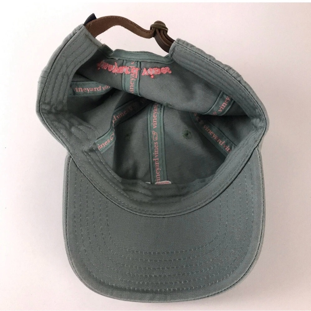 Vineyard Vines Light Green Baseball Cap Leather Strap - Picture 3 of 4